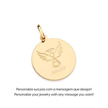 Imagem de Medalha Anjo personalizável Banhado a Ouro Rommanel 542816, Dourado