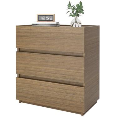 Imagem de Cômoda com 3 gavetas, gavetas de armário de 59,9 cm de largura, mesa de cabeceira de madeira para quarto, cômoda, armário de armazenamento de mesa lateral para escritório, entrada, corredor,