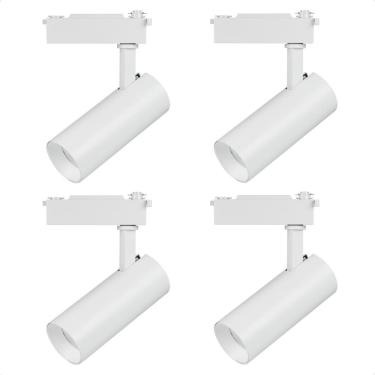 Imagem de Kit 4 Spot Longo Led MR16 para Trilho Eletrificado Branco 3000K Quente