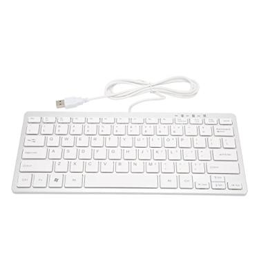 Imagem de Ultra Thin 78 Teclas USB Teclado Com Fio Com Teclas de Tesoura para Uso de ônibus -, Compacto, Prata (Prata)