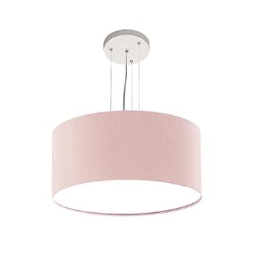 Imagem de Lustre Pendente Redondo Cúpula em Tecido 30x15 Cor:Rosa5931