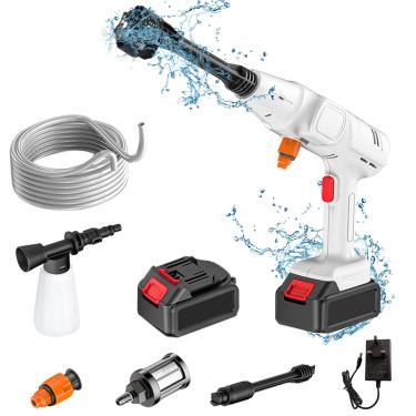 Imagem de Chusui Motor sem escova de cobre sem fio 5 em 1 lavadora de pressão sem fio de alta pressão pistola de água para carro gerador de espuma de água limpador de spray com bateria e carregador 24V 30000mAh