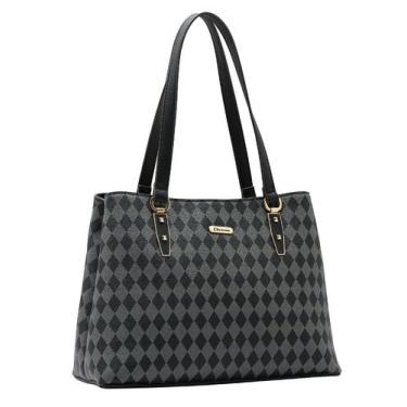 Imagem de Bolsa Feminina Chenson Original Geométrica Ombro 3484848 Preta