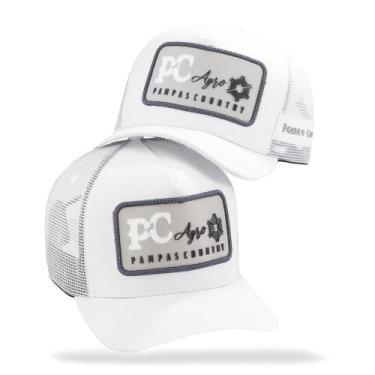 Imagem de Boné Branco Masculino Trucker Country Sertanejo Rural Campo - Pampas C