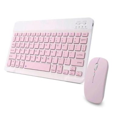 Imagem de Teclado Slim sem Fio Bluetooth Português ABNT2 Mouse Bluetooth - Kit M