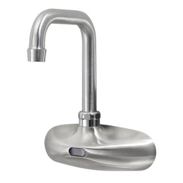 Imagem de FSE Torneira eletrônica Royal Series 16-670, suporte de parede, bico duplo de 10 cm, centro de 10 cm, sensor infravermelho, alimentado por bateria (4 pilhas alcalinas AA de 1,5 V) ou fonte de