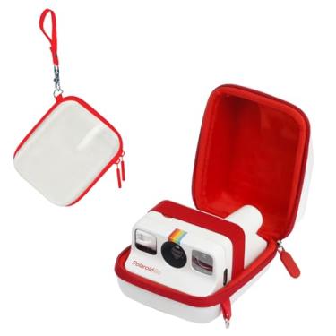 Imagem de HIYQIN Capa protetora de armazenamento compatível com câmeras Polaroid Go Instant Film - Polaroid Go 9035/9071/9070 capa de viagem com pulseira - branca