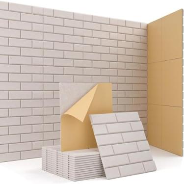 Imagem de YaeTOP Pacote com 12 painéis de espuma à prova de som para paredes de 30 cm x 30 cm x 0,10 cm, painéis acústicos autoadesivos, painéis decorativos de parede para interiores, azulejos de feltro com