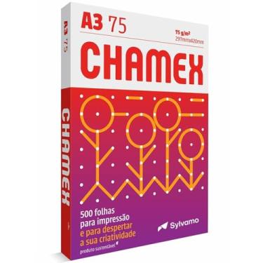 Imagem de Papel Chamex 03071740185, A3 - 297 x 420 mm, Branca, 500 Folhas