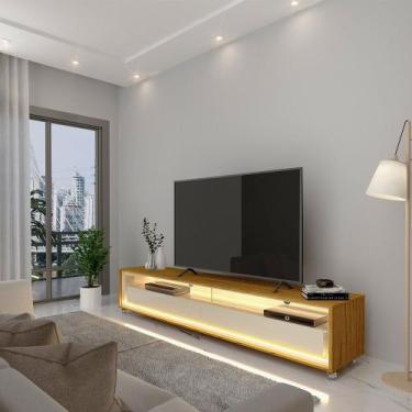 Imagem de Rack para TV até 85 Polegadas com LED e Rodízios 172,5cm 100% MDF Requ