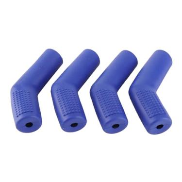 Imagem de GRCFUMO 4PCS Motocicleta Protetor de sapato de alavanca de mudança de marchas, tampa de slip slip slip de borracha, capa de pedal universal de alavanca de mudança para as (Azul)