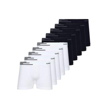 Imagem de Kit com 10 Cuecas Boxer Lupo 436-002 Colorido, Branco, GG