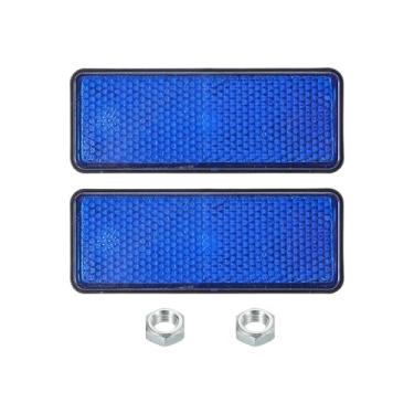 Imagem de PATIKIL Refletores traseiros retangulares, 2 peças refletor de aviso refletor de segurança plástico universal para motocicleta com suporte de parafuso M5 para carro, motocicleta, reboque, bicicleta