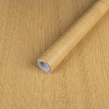 Imagem de Abyssaly Papel de contato de madeira clara papel de parede de madeira natural autoadesivo à prova d'água para armário de cozinha prateleira forro de gaveta 30 x 500 cm