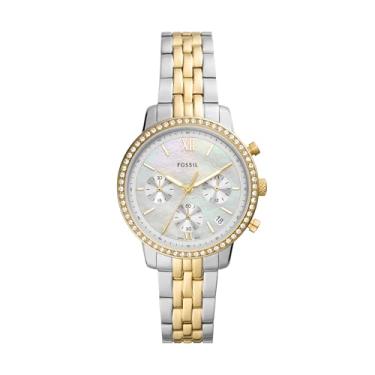 Imagem de Fossil Relógio cronógrafo feminino de aço inoxidável de quartzo neutro, cor: ouro/prata (modelo: ES5216), Dois tons, One Size, Relógio cronógrafo Neutra - ES5216