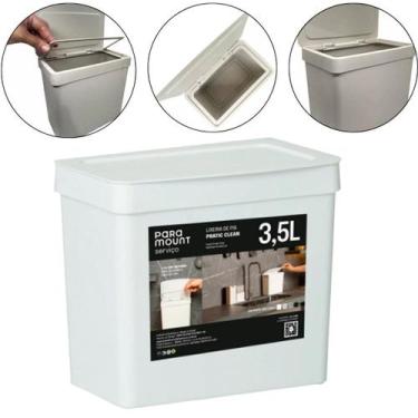 Imagem de Lixeira P/ Pia Cozinha Fly 3,5 Litros Branca 22X13,5X19,5 CM - Paramou