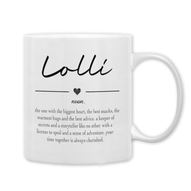 Imagem de QASHWEY Lolli Gifts Caneca de café, presentes para avó Lollis de netos, netos, avó, caneca de café, canecas de dia das mães, xícara de chá presente para vovó, Lolli Definition Xícara de café cerâmica