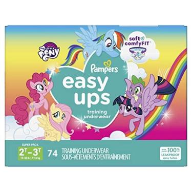 Imagem de Pampers Easy Ups Training Pants Girls and Boys, 2T-3T (Tamanho 4), 74 Count, Super Pack, Packaging & Prints Podem Variar