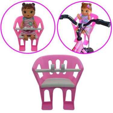 Imagem de Cadeirinha Boneca Baby Bicicleta Infantil Alive Rosa Bco - STYLL