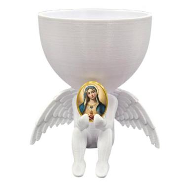 Imagem de Anjo da Guarda Anjinho Virgem Maria Vasinho Decoração - Point da Fe