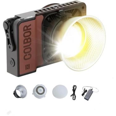 Imagem de COLBOR Luz de vídeo W100 100W 2700K-6500K iluminação de saída contínua bicolor com tela de LED 3 opções de alimentação controle de aplicativo para fazer filmes, transmissão ao vivo, versão atualizada