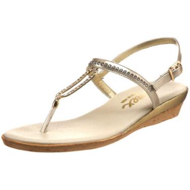 Imagem de Onex Sandália fio dental feminina, Couro platinado, 6