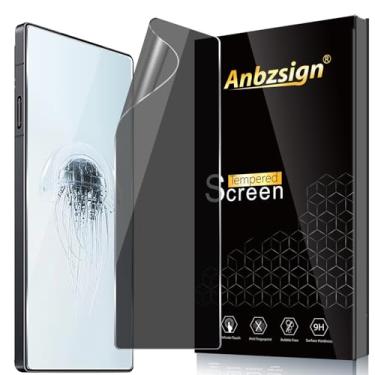 Imagem de Anbzsign [Pacote com 2] para ZTE Nubia Red Magic 10 Air Protetor de tela de privacidade, película de TPU flexível, antiespião, protetor de tela de privacidade, antiarranhões, sem bolhas