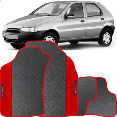Imagem de Lindo jogo tapete carro automotivo vermelho fiat palio g1 1996 a 2003 