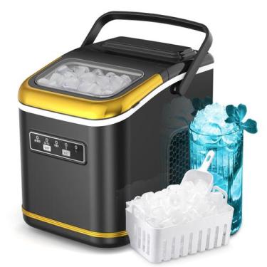 Imagem de Máquina de fazer gelo ZAFRO Countertop, autolimpante, 12 kg/24h, preto