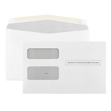 Imagem de 50 envelopes de impostos MISC 1099, envelope de segurança com janela dupla para rendimento 1099 e 1099-R & DIV – Formato de impostos INT 12,7 cm x 22,8 cm, aba com goma, 50 envelopes 1099