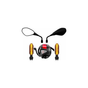 Imagem de Kit espelho f800 punho cb500 pisca sequencial modelo twister - S PARTS