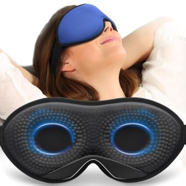 Imagem de MABAO Máscara de olho ponderada para dormir, máscara de dormir com contorno 3D blackout com alça ajustável para mulheres e homens, espuma de memória, alívio de pressão suave, conforto para olhos