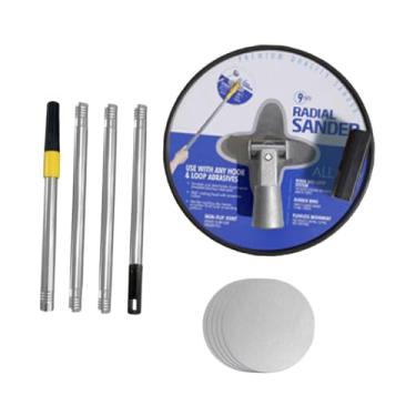 Imagem de Ioensy Lixadeira de vara para a cabeça de lixamento circular de drywall com pólo de mão lixadeira radial de 9 polegadas para o teto lixando a superfície da, Azul