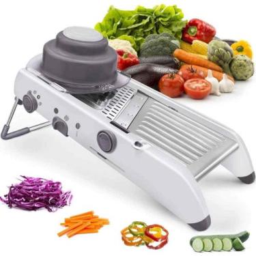 Imagem de Cortador Fatiador Mandolin Profissional de Legumes Frutas Inox 18 Tipo