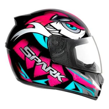 Imagem de Capacete Moto Fechado New Spark Dragon Com Narigueira Cor Preto Fosco 