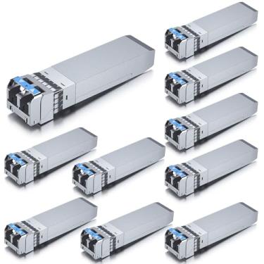 Imagem de 10Gtek Transceptor SFP+ 10GBase-LR, 10G 1310nm SMF, até 10 km, compatível com Cisco SFP-10G-LR, Meraki MA-SFP-10GB-LR, Ubiquiti UF-SM-10G, Mikrotik, Netgear, D-Link e mais, pacote com 10