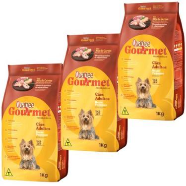 Imagem de Combo 3 Ração Quatree Gourmet Cães A.D Raças Pequena - 1Kg
