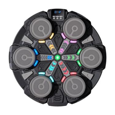 Imagem de Deevoka Máquina de boxe musical e luzes LED para treino de boxe, máquina de socos, saco de pancadas inteligente para adolescentes, adultos e crianças em, Preto