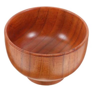 Imagem de HEMOTON 1 tigela de madeira simples de 10 x 6,5 cm. Tigela de madeira feita à mão. Tigelas de sopa. Tigelas de cereal. Tigelas de arroz para misturar. Tigela de madeira para salada