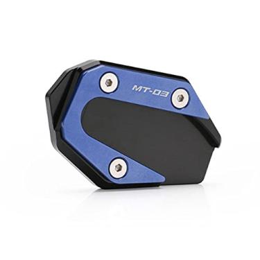 Imagem de Acc-Creativity Suporte lateral para pé de motocicleta com ampliador lateral para placa de extensão compatível com Yamaha MT03 MT-03 compatível com Yamaha MT03 MT-03 2014-2019 (azul)