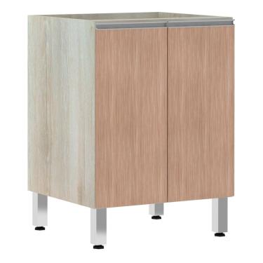 Imagem de Balcão Sem Tampo 60cm Lis Legno Crem e Cumaru