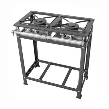 Imagem de Fogão Industrial 2 Bocas Duplas Standard Baixa Pressão Grelhas Aço P5 Mr Fogões