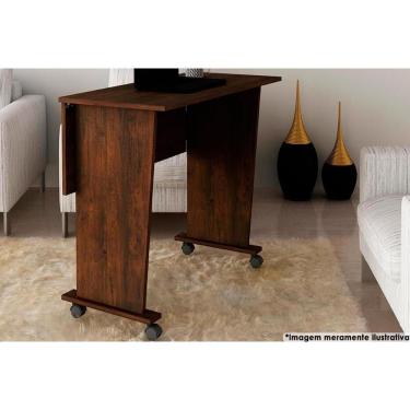 Imagem de Mesa Multiuso Escritório Dobrável Me4117 C/ Rodízios Rústico - Tecno Mobili