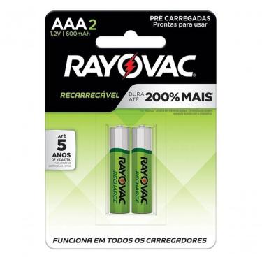 Imagem de Pilha Recarregável Eco Aaa2 Rayovac C-2 Unid. - Pç - 2