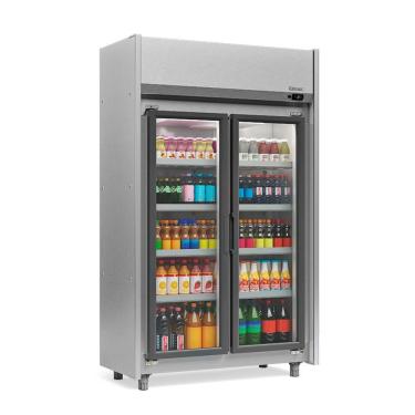 Imagem de Refrigerador Expositor Vertical 820 Litros Inox 127v Gelopar Geas-2p