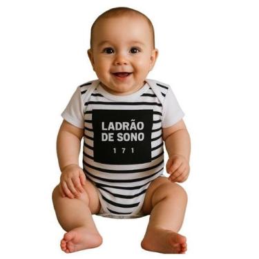 Imagem de Body Bebê Temático Mesversário Ladrão do sono, M (4-7 meses ou até 7kg