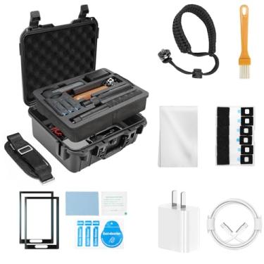 Imagem de AMAZEAR Kit De Capa Rígida Para Insta360 X5 - Insta 360 X4, Combo Acessórios Com Carregador Parede 30 W, Protetores Tela, Cordão, Pano Limpeza, Alça Ombro, Estojo Transporte À Prova D'Água, Preto