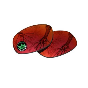 Imagem de Raydi Lentes de reposição de policarbonato para óculos de sol quadrados RayBan RB2027 62 mm - Espelhado vermelho fogo - Polarizado