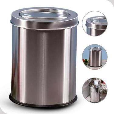 Imagem de Lixeira Cesto De Lixo Tampa Basculante Inox 6L Martinazzo