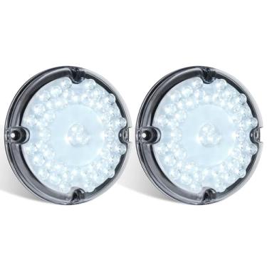 Imagem de ASNOO 2 peças de luz traseira redonda de LED de 17 polegadas com lente de reflexo interno, parada/freio/seta/luz de estacionamento submersível para caminhões, trailers, ônibus, trailers e veículos
